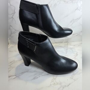 Black Women's Ankle Booties - Classic Heeled Dress Boots
